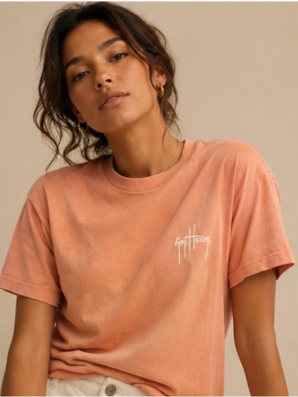 Guy Harvey Pink Graphic Tee Women’s Large Coastal Beach Fishing Shirt